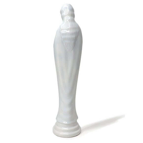 Virgin Mary Ceramic Angelic Statue Figurine Blue White Handmade Jesus Christ Pra - Picture 2 of 7